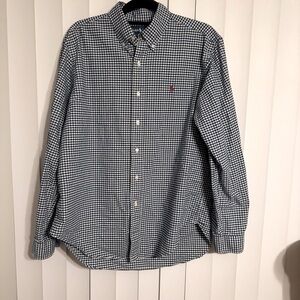 RALPH LAUREN POLO Button Down Navy Gingham Shirt